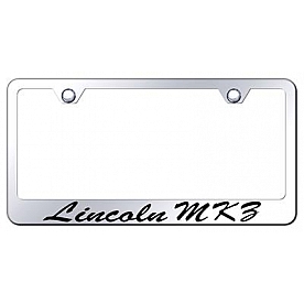 Automotive Gold License Plate Frame - Silver Stainless Steel - LFSMKZEC