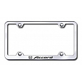 Automotive Gold License Plate Frame - Silver Stainless Steel - LFWACCEC