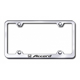 Automotive Gold License Plate Frame - Silver Stainless Steel - LFWACCEC