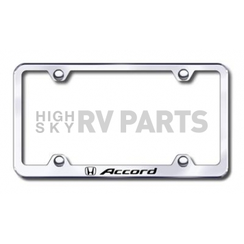 Automotive Gold License Plate Frame - Silver Stainless Steel - LFWACCEC