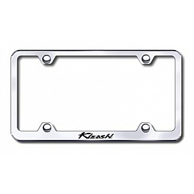 Automotive Gold License Plate Frame - Silver Stainless Steel - LFWKIZEC