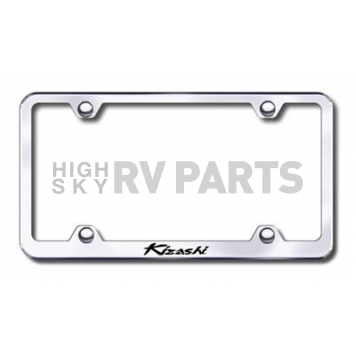 Automotive Gold License Plate Frame - Silver Stainless Steel - LFWKIZEC