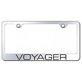 Automotive Gold License Plate Frame - Silver Stainless Steel - LFVOYEC