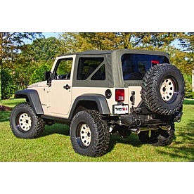 Rugged Ridge Soft Top - Khaki Fastback Top Sailcloth Fabric - 1373636