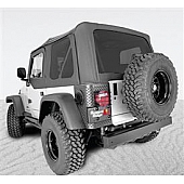 Rugged Ridge Soft Top - Black Fastback Top Sailcloth Fabric - 1372801