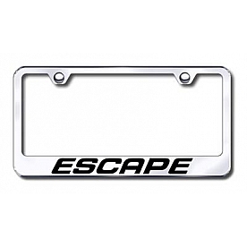Automotive Gold License Plate Frame - Silver Stainless Steel - LFXCAEC