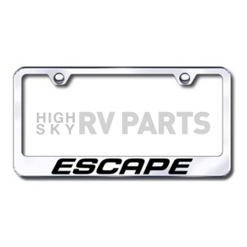 Automotive Gold License Plate Frame - Silver Stainless Steel - LFXCAEC