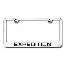 Automotive Gold License Plate Frame - Silver Stainless Steel - LFXPDEC
