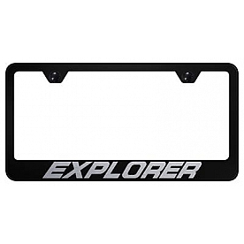 Automotive Gold License Plate Frame - Black Stainless Steel - LFXPLEB