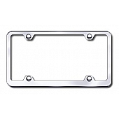 Automotive Gold License Plate Frame - Silver Stainless Steel - LFW464C