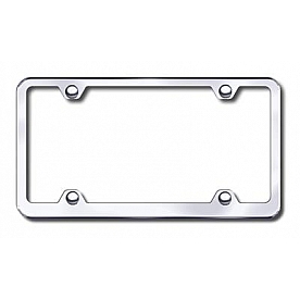Automotive Gold License Plate Frame - Silver Stainless Steel - LFW464C