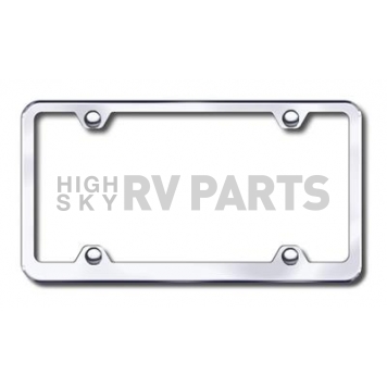 Automotive Gold License Plate Frame - Silver Stainless Steel - LFW464C
