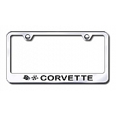 Automotive Gold License Plate Frame - Silver Stainless Steel - LFCOV3EC