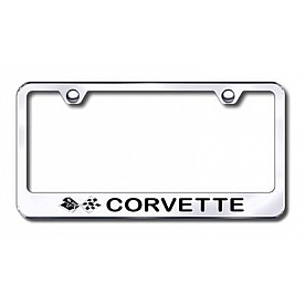 Automotive Gold License Plate Frame - Silver Stainless Steel - LFCOV3EC