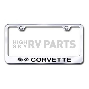 Automotive Gold License Plate Frame - Silver Stainless Steel - LFCOV3EC