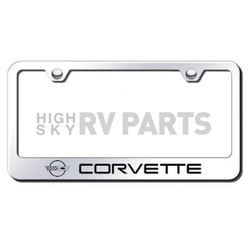 Automotive Gold License Plate Frame - Silver Stainless Steel - LFCOV4EC