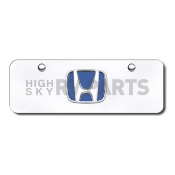 Automotive Gold License Plate - Honda Logo With Blue Fill Stainless Steel - HONBLCCM
