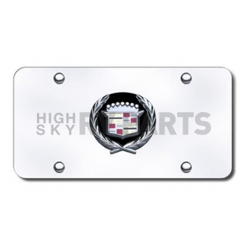 Automotive Gold License Plate - Cadillac Old Logo With Black Fill Stainless Steel - CADBCC