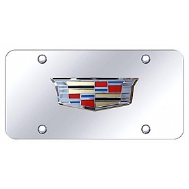 Automotive Gold License Plate - New 3D Cadillac Logo Stainless Steel - CAD3CC
