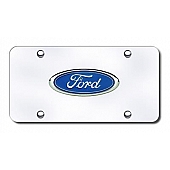 Automotive Gold License Plate - Ford Logo Stainless Steel - FORCCM