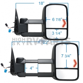 K-Source Exterior Towing Mirror Electric OEM Single - 62075G-2