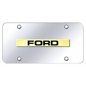 Automotive Gold License Plate - Ford Stainless Steel - FORNGC