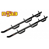 N-Fab Nerf Bar - Truck Wheel to Wheel Black Gloss Powder Coated Steel Round - T1683QC6