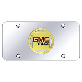 Automotive Gold License Plate - GMC Old Logo Stainless Steel - GMCGC