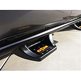 N-Fab Nerf Bar - Truck Wheel to Wheel Black Satin Powder Coated Steel Round - ND9784QC