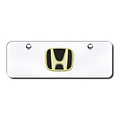 Automotive Gold License Plate - Honda Logo Stainless Steel - HONGBM