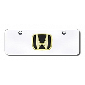 Automotive Gold License Plate - Honda Logo Stainless Steel - HONGBM