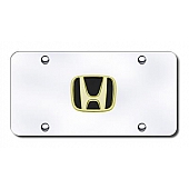 Automotive Gold License Plate - Honda Logo Stainless Steel - HONGC