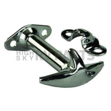JR Products Hood Latch Chrome Plated Silver Single - 10865