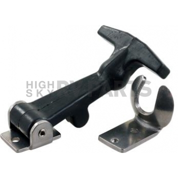 JR Products Hood Latch  Silver And Black Single - 10875