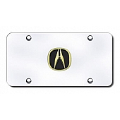 Automotive Gold License Plate - Acura Logo Stainless Steel - ACUGC