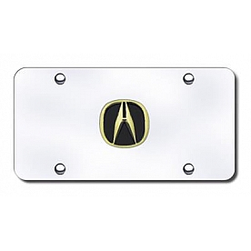 Automotive Gold License Plate - Acura Logo Stainless Steel - ACUGC