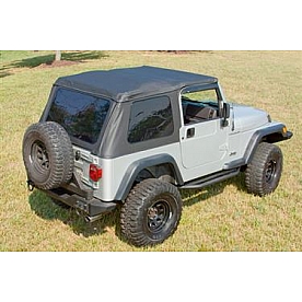 Rugged Ridge Soft Top - Black Fastback Top Sailcloth Fabric - 1375135