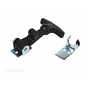 RV Designer Hood Latch Matte Black Single - E205