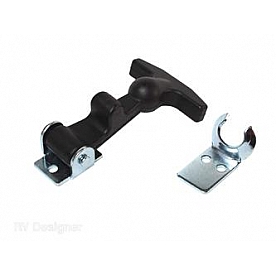 RV Designer Hood Latch Matte Black Single - E205
