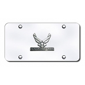 Automotive Gold License Plate - Air Force Wings Stainless Steel - AIRWCC