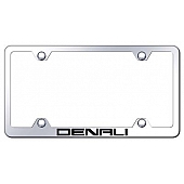 Automotive Gold License Plate Frame - Silver Stainless Steel - LFWDENEC