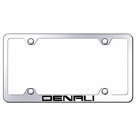 Automotive Gold License Plate Frame - Silver Stainless Steel - LFWDENEC