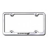 Automotive Gold License Plate Frame - Silver Stainless Steel - LFWDODSEC
