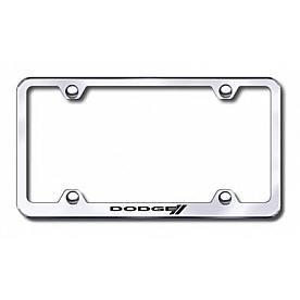 Automotive Gold License Plate Frame - Silver Stainless Steel - LFWDODSEC