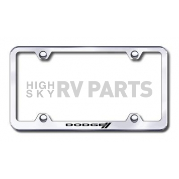 Automotive Gold License Plate Frame - Silver Stainless Steel - LFWDODSEC