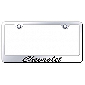 Automotive Gold License Plate Frame - Silver Stainless Steel - LFSCHVEC