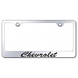 Automotive Gold License Plate Frame - Silver Stainless Steel - LFSCHVEC