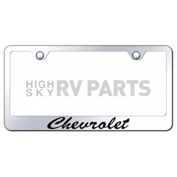 Automotive Gold License Plate Frame - Silver Stainless Steel - LFSCHVEC