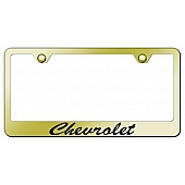 Automotive Gold License Plate Frame - Gold Stainless Steel - LFSCHVEG