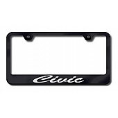 Automotive Gold License Plate Frame - Black Stainless Steel - LFSCIVEB